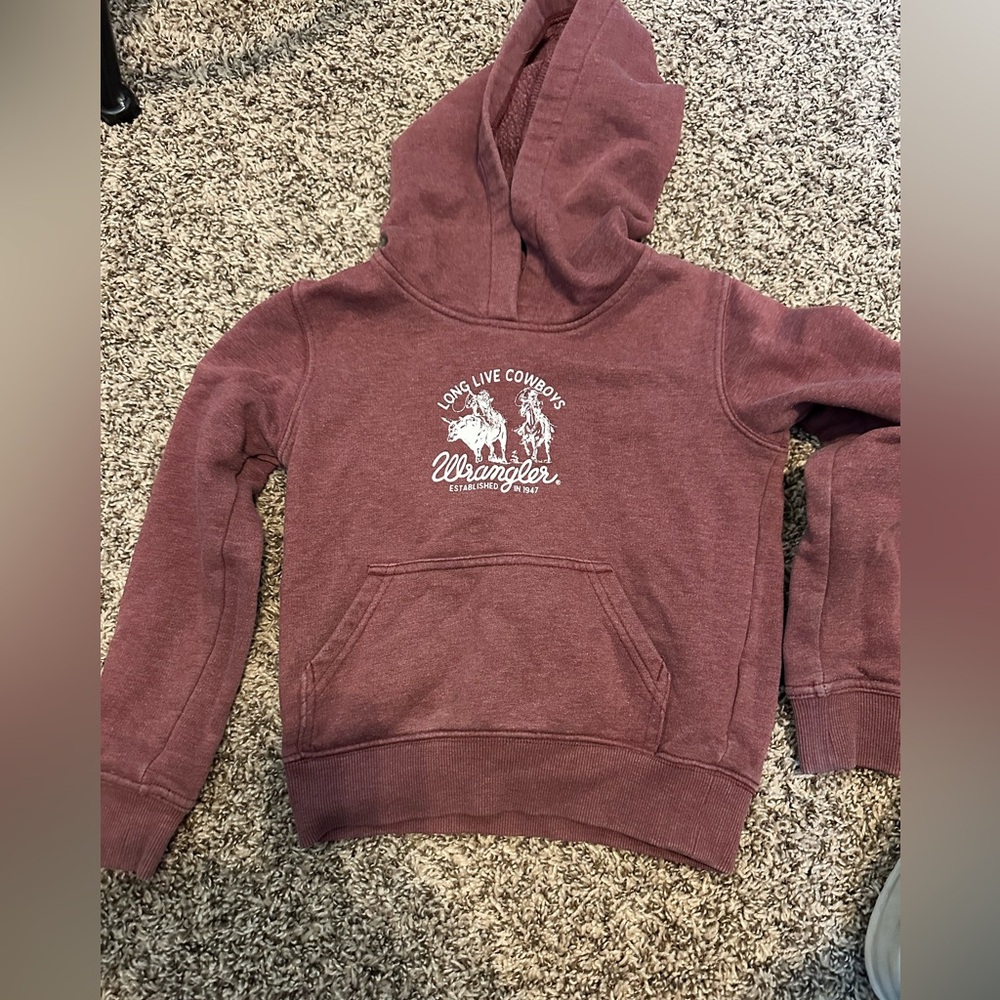 Wrangler Kids' “Long Live  Cowboys” Burgundy Hoodie